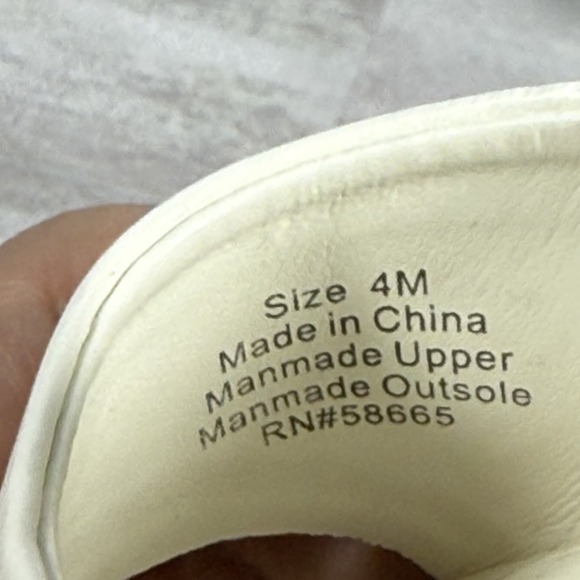 Open Edit Shoes Womens Size 4M White Block Heel Slip On Sandals Square Toe Mules - Picture 12 of 13